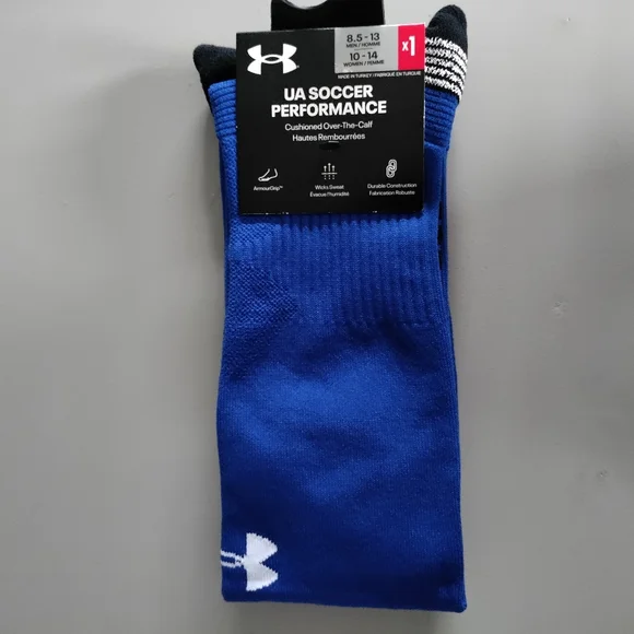 Under Armour OTC soccer Over the calf performance sport athletic sock blue Med - Picture 2 of 12